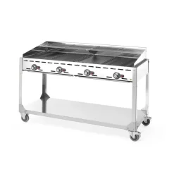 Hendi Green Fire 4 branders- 2 bakplaten + 2 GN1/1 roosters* Bak- En Kookapparaten