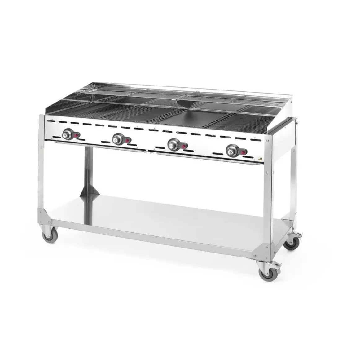 Hendi Green Fire 4 branders- 2 bakplaten + 2 GN1/1 roosters* Bak- En Kookapparaten