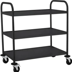 Hendi Serveerwagen mat zwart 3 plateaus* Horeca Opslag- En Serveersystemen