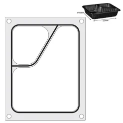 Hendi Traysealer matrix Tweedelige colt container 227x178 mm* Sealen