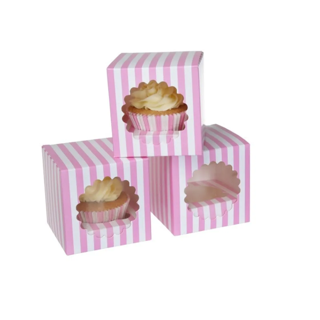 House of Marie HoM Cupcake Doosje 1 Circus (incl. tray met venster) 3st.* Cupcake Doosjes