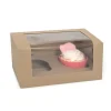 House of Marie HoM Cupcake Doosje 2 Kraft (incl. tray met venster) 3st.* Cupcake Doosjes