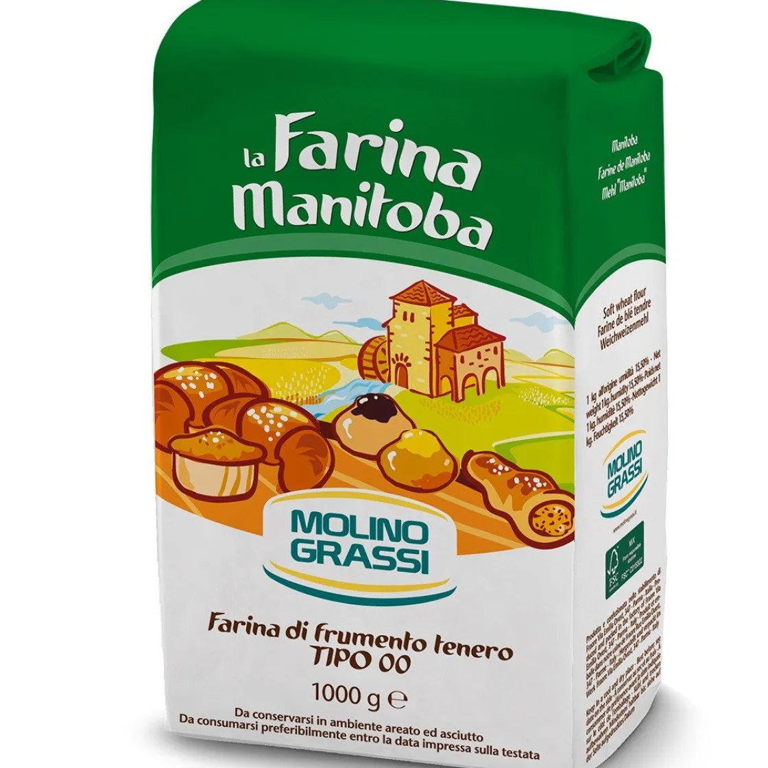 Molino Grassi Italiaanse Bloem Farina Tipo 00 Manitoba 1kg* Bloem En Meel