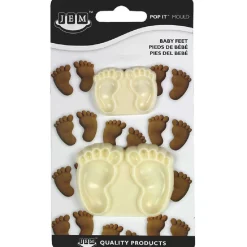 JEM Pop it uitsteker/mal Baby feet (baby voetjes) set/2* Figuur Stekers