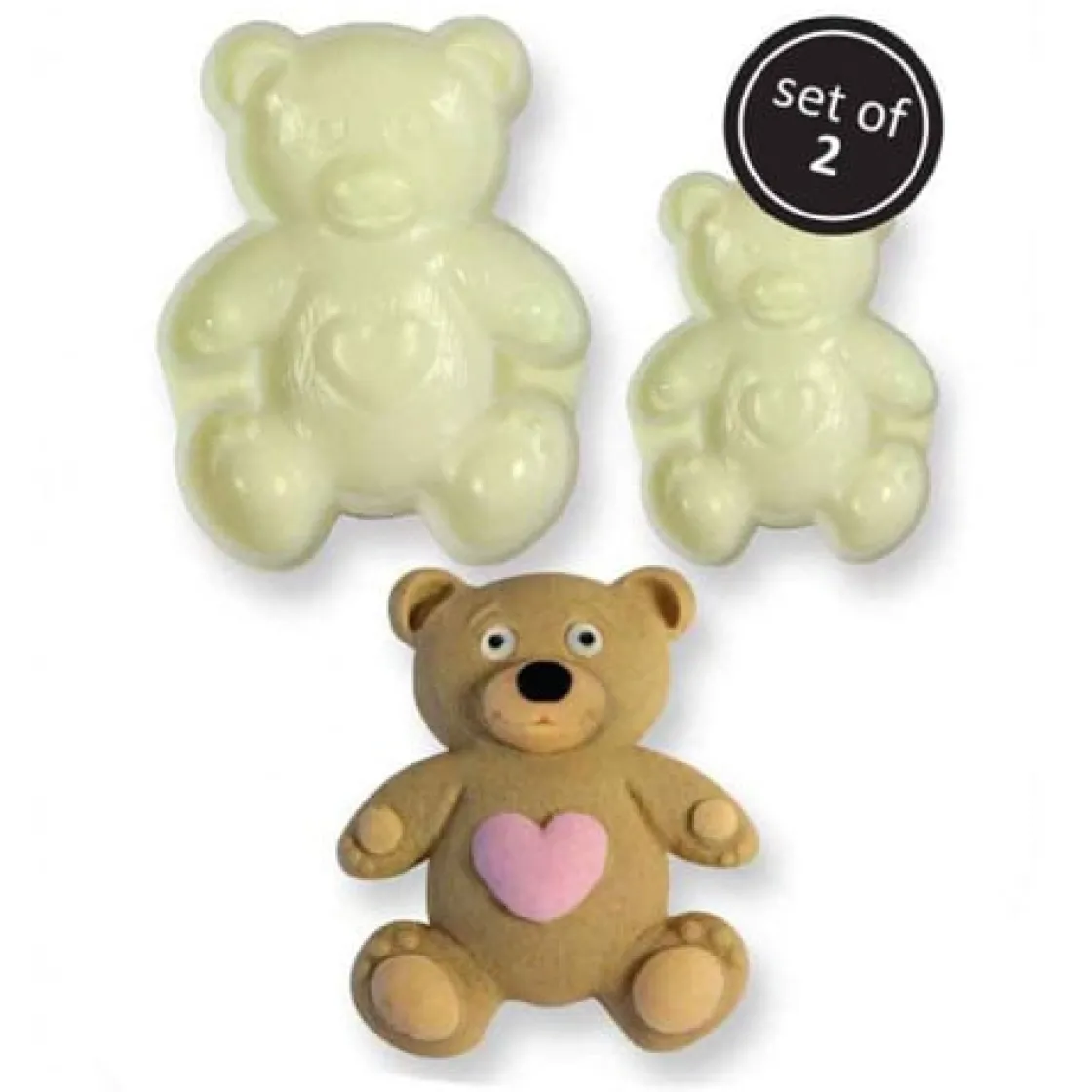 JEM Pop it uitsteker/mal Teddy (teddy beer) set/2* Figuur Stekers