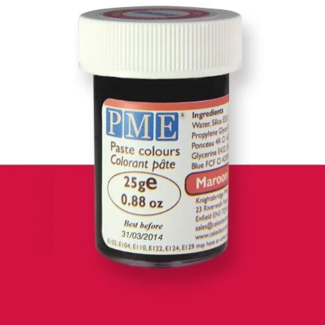 PME Kleurstof gel Maroon Red 25 gram* Gel Kleurstoffen