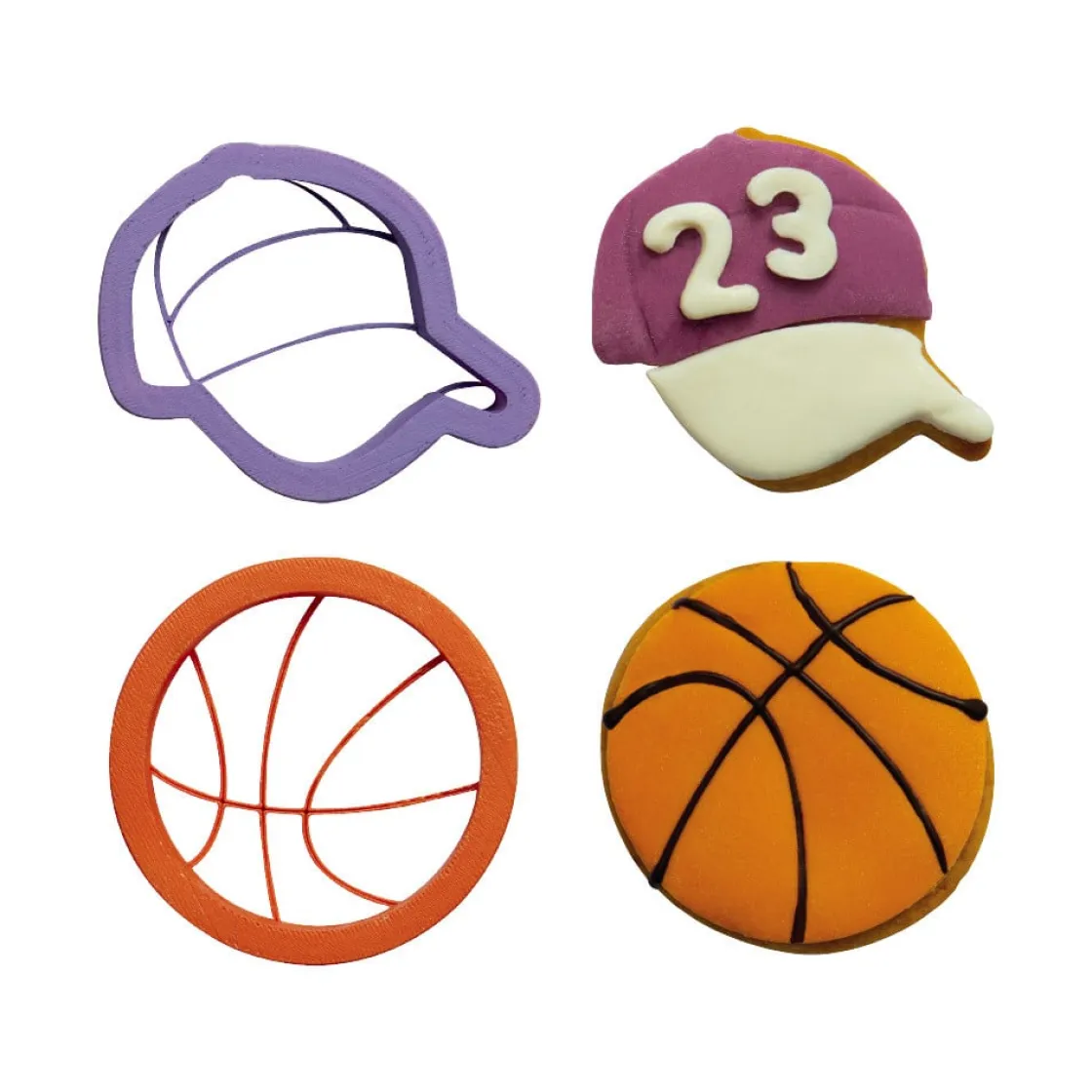 Decora Koekjes Uitsteker Basketbal en Pet* Figuur Stekers