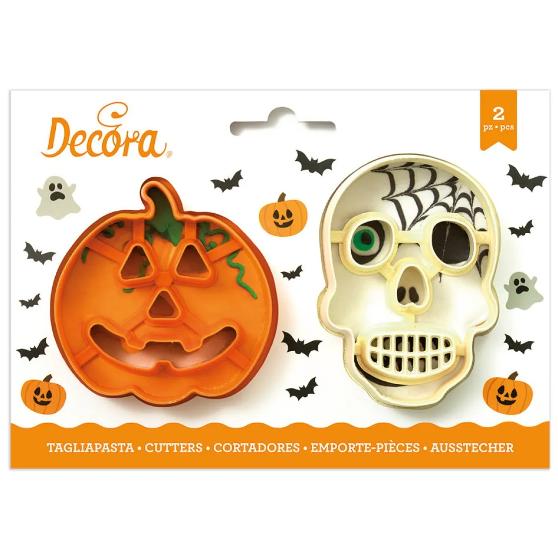 Decora Koekjes Uitsteker Set Doodshoofd & Pompoen Halloween* Figuur Stekers