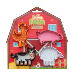 Decora Koekjes Uitstekers Boerderijdieren Set/4*** Figuur Stekers