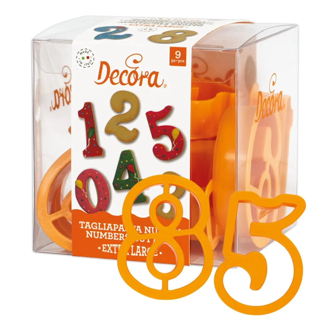 Decora Koekjes Uitstekers Cijfers Groot Set/9* Cijfer En Letter Stekers
