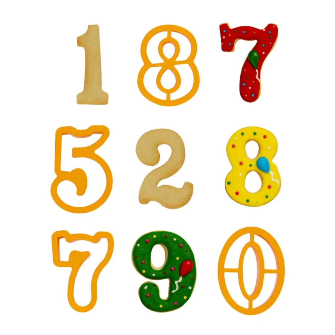 Decora Koekjes Uitstekers Cijfers Groot Set/9* Cijfer En Letter Stekers