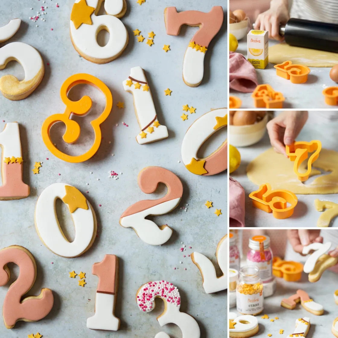 Decora Koekjes Uitstekers Cijfers Groot Set/9* Cijfer En Letter Stekers