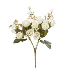 Overig Kunst Rozenstruik 10 Bloemen Wit 30cm* Prikkers En Ringen