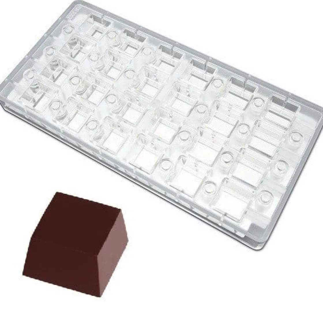 Chocolate World Magneet bonbonvorm Vierkant 24x24x14mm (24)* Logo Bonbons|Magneet Bonbonvormen