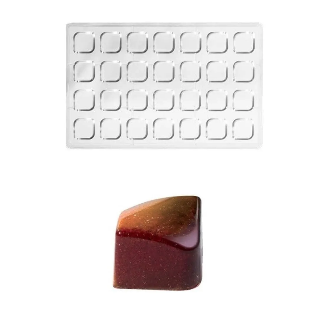 Martellato Bonbonvorm Abstract Vierkant (28x) 24x24x18 mm* Bonbonvormen