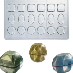 Martellato Bonbonvorm Diamant Vierkant-Ovaal-Rond (18x)* Bonbonvormen