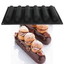 Martellato Siliconen Vorm Eclair 130x30mm (6) 29x17cm* Ijs En Dessert Vormen|Bakvormen Siliconen