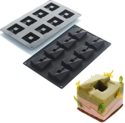 Martellato Siliconen Vorm Cube 50x50mm (8) Set/2*** Bakvormen Siliconen|Ijs En Dessert Vormen