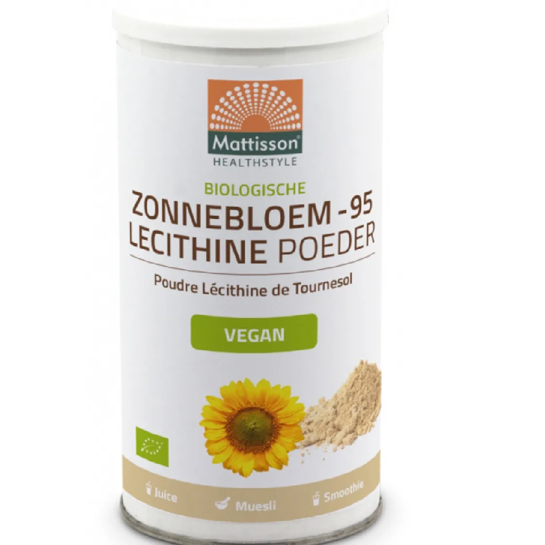 Mattisson Zonnebloem Lecithine Poeder Biologisch 180g* Hulpstoffen