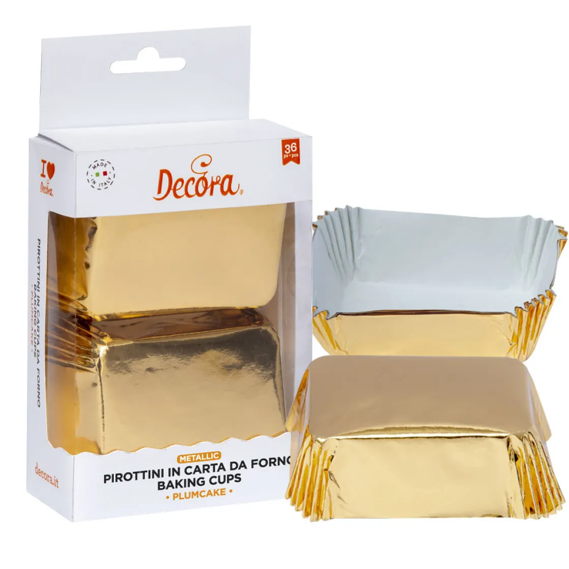 Decora Mini Plumcake Bakvorm Goud 80x50x32(h)mm 20 stuks* Bakvormen Papier