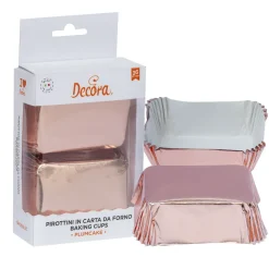 Decora Mini Plumcake Bakvorm Rose Goud 80x50x32(h)mm 20 stuks* Bakvormen Papier