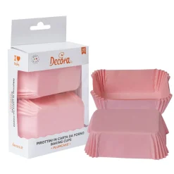 Decora Mini Plumcake Bakvorm Roze 80x50x32(h)mm 36 stuks* Bakvormen Papier
