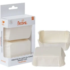 Decora Mini Plumcake Bakvorm Wit 80x50x32(h)mm 36 stuks* Bakvormen Papier