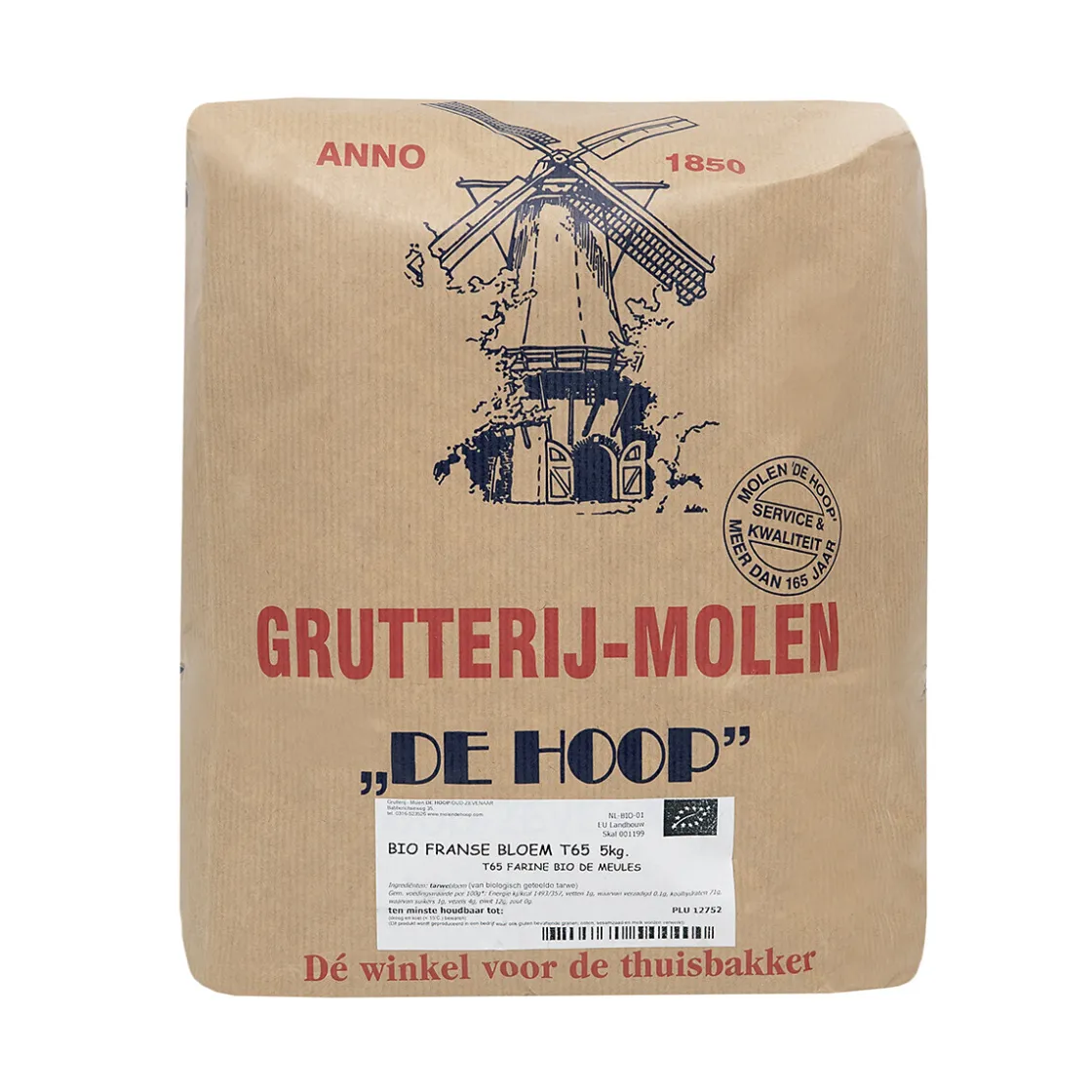 Molen de Hoop EKO Franse Tarwebloem T65 5kg (Farine)* Bloem En Meel