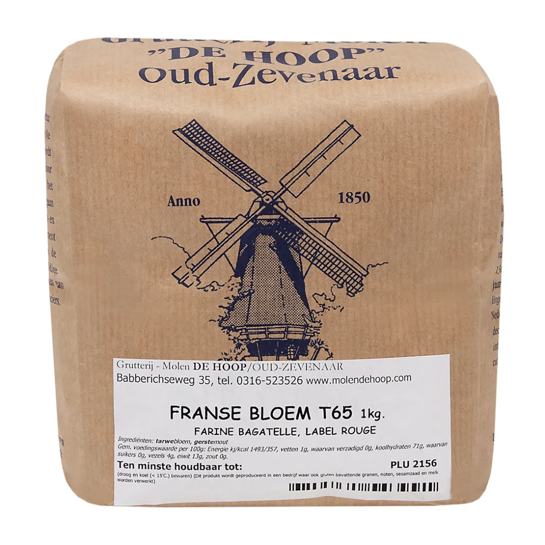 Molen de Hoop Franse Tarwebloem T65 1kg (Farine Bagatelle)* Bloem En Meel