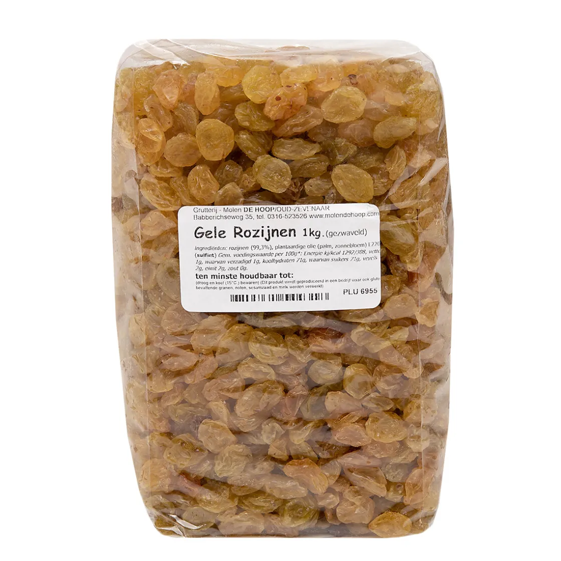 Molen de Hoop Gele Rozijnen 1kg* Zaden, Granen, Noten En Vruchten