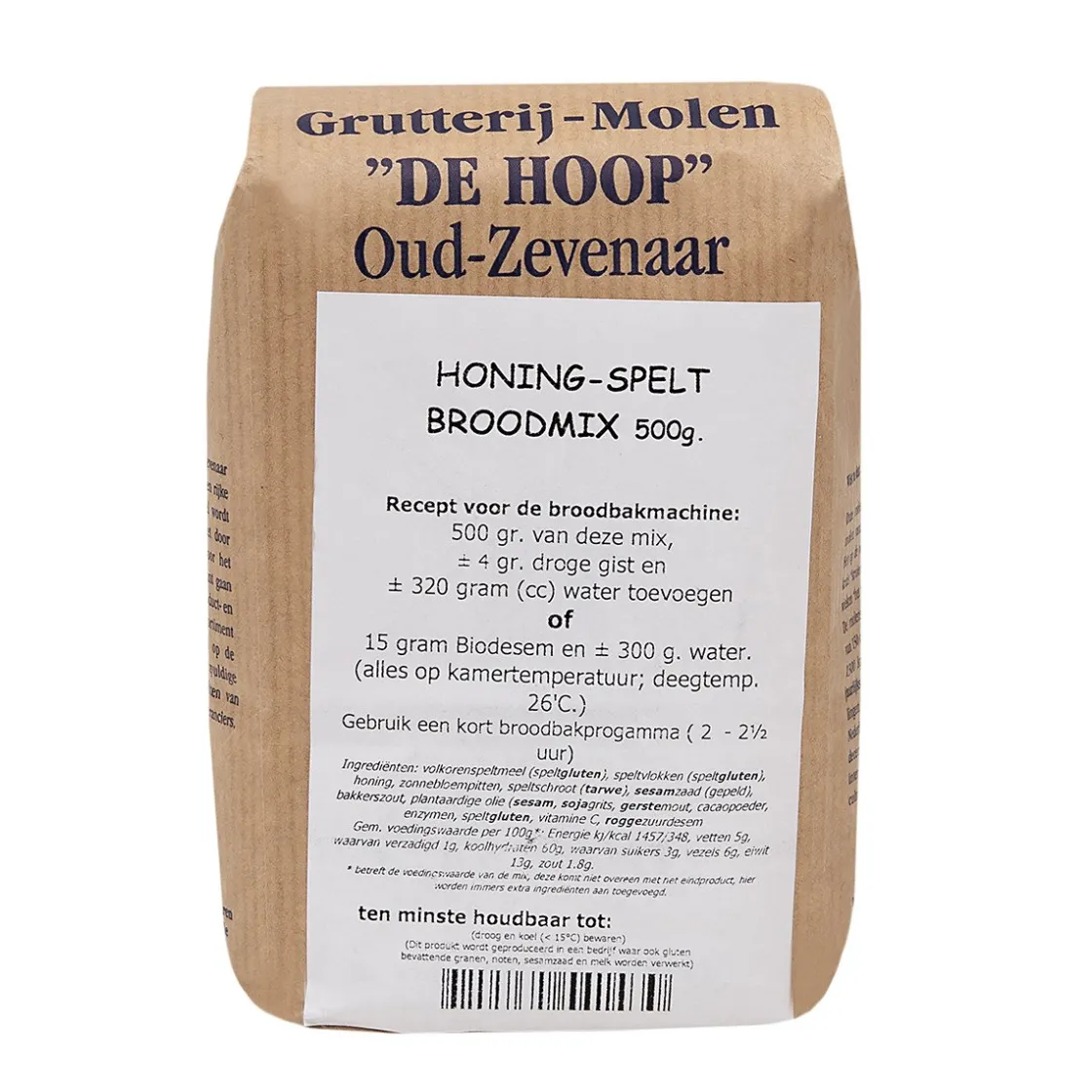 Molen de Hoop Honing Speltbroodmix 500gr* Broodmixen|Bekijk Alle Mixen