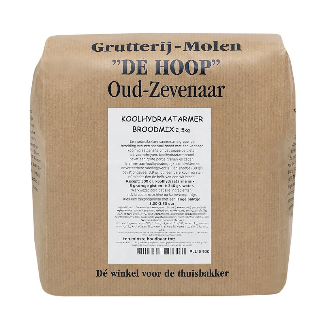 Molen de Hoop Koolhydraatarmer Broodmix 2,5kg* Bekijk Alle Mixen|Broodmixen
