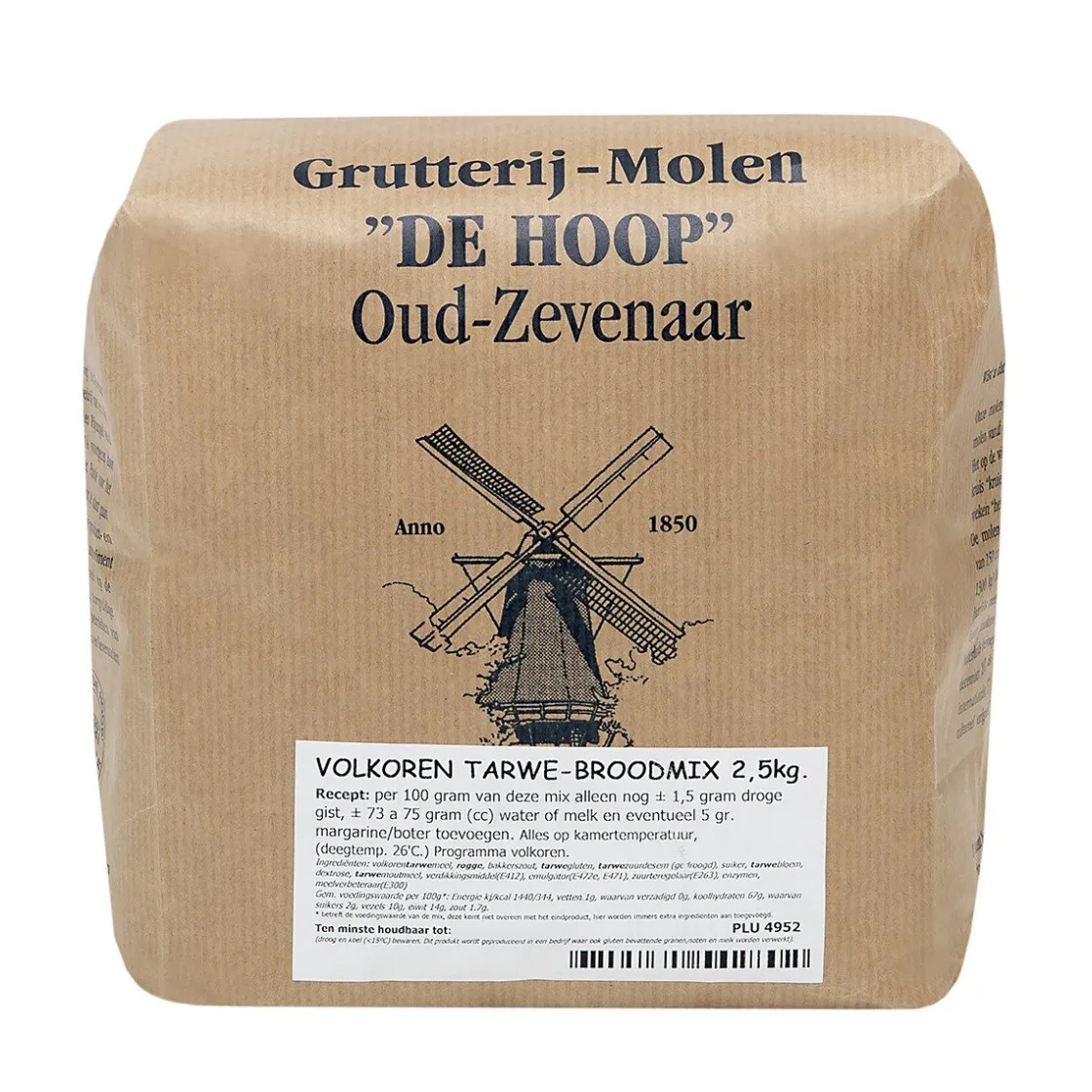 Molen de Hoop Volkoren Tarwe Broodmix 2,5kg* Broodmixen|Bekijk Alle Mixen