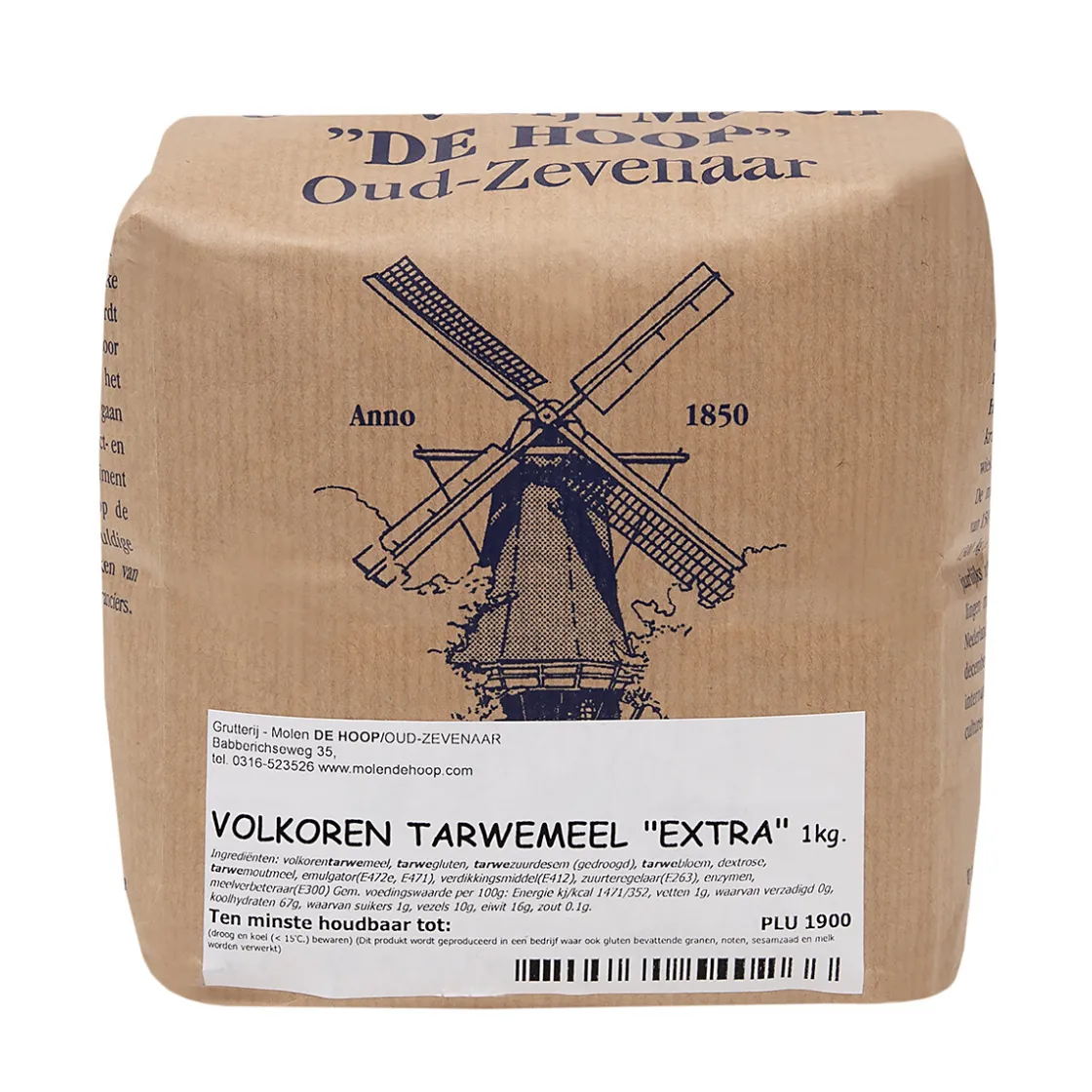 Molen de Hoop Volkoren Tarwemeel Extra 1kg* Bloem En Meel