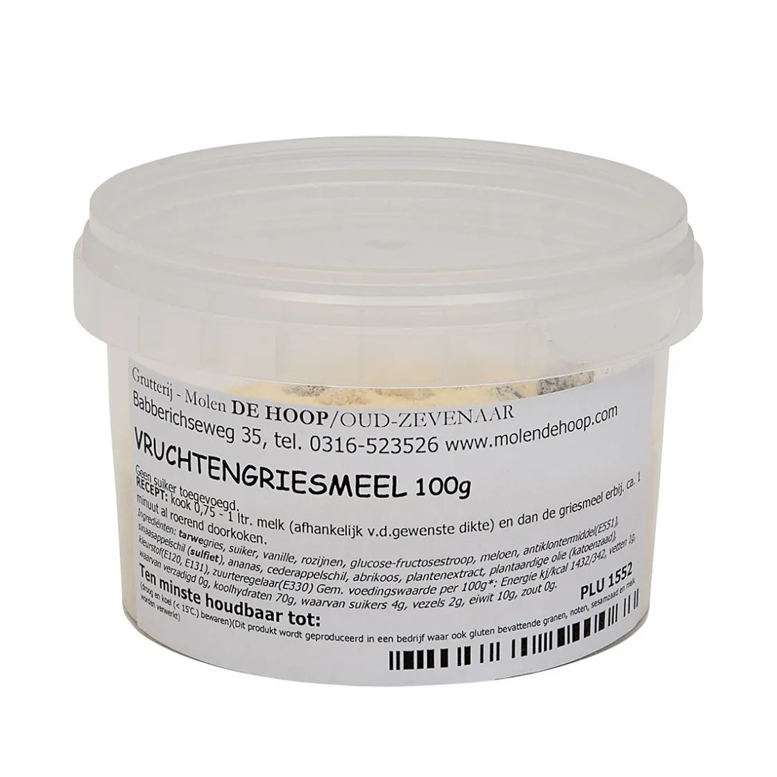Molen de Hoop Vruchtengriesmeel 100 gr.* Dessertmixen|Roompoeders