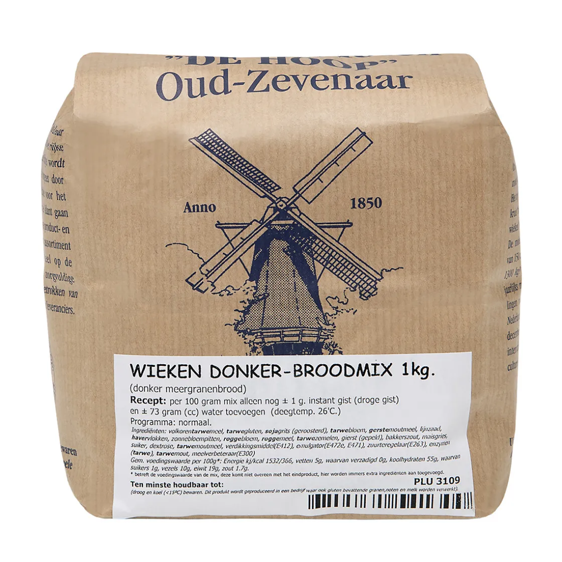 Molen de Hoop Wieken Donker Broodmix 1kg* Broodmixen|Bekijk Alle Mixen