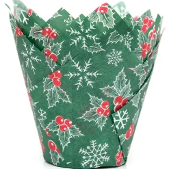 House of Marie Muffin Cups HoM Tulp Hulstblaadjes Kerst 36st.* Bakvormen Papier