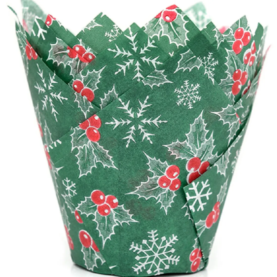 House of Marie Muffin Cups HoM Tulp Hulstblaadjes Kerst 36st.* Bakvormen Papier