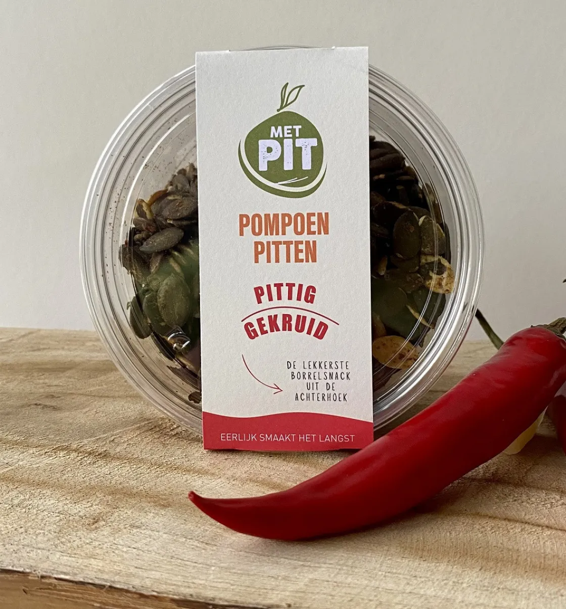 Met Pit Nederlandse Pompoenpitten Pittig Gekruid 150g* Zaden, Granen, Noten En Vruchten
