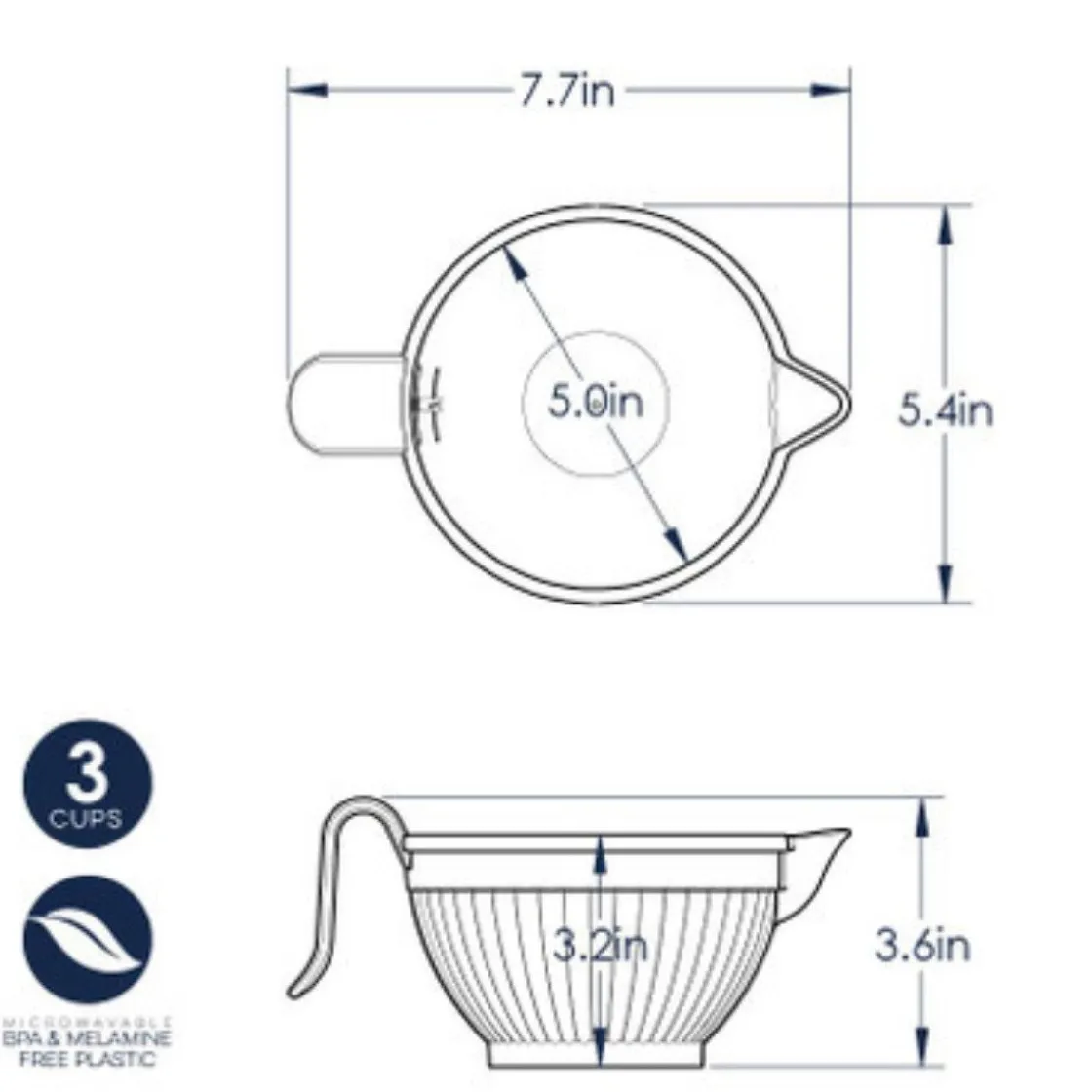 Nordic Ware Beslagkom Kunststof Hittebestendig 0,7L (Ø13cm)* Beslagkommen