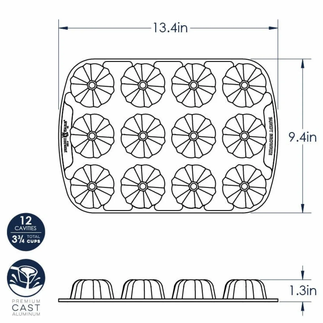 Nordic Ware Brownie Bundt Bakvorm* Speciale Bakvormen