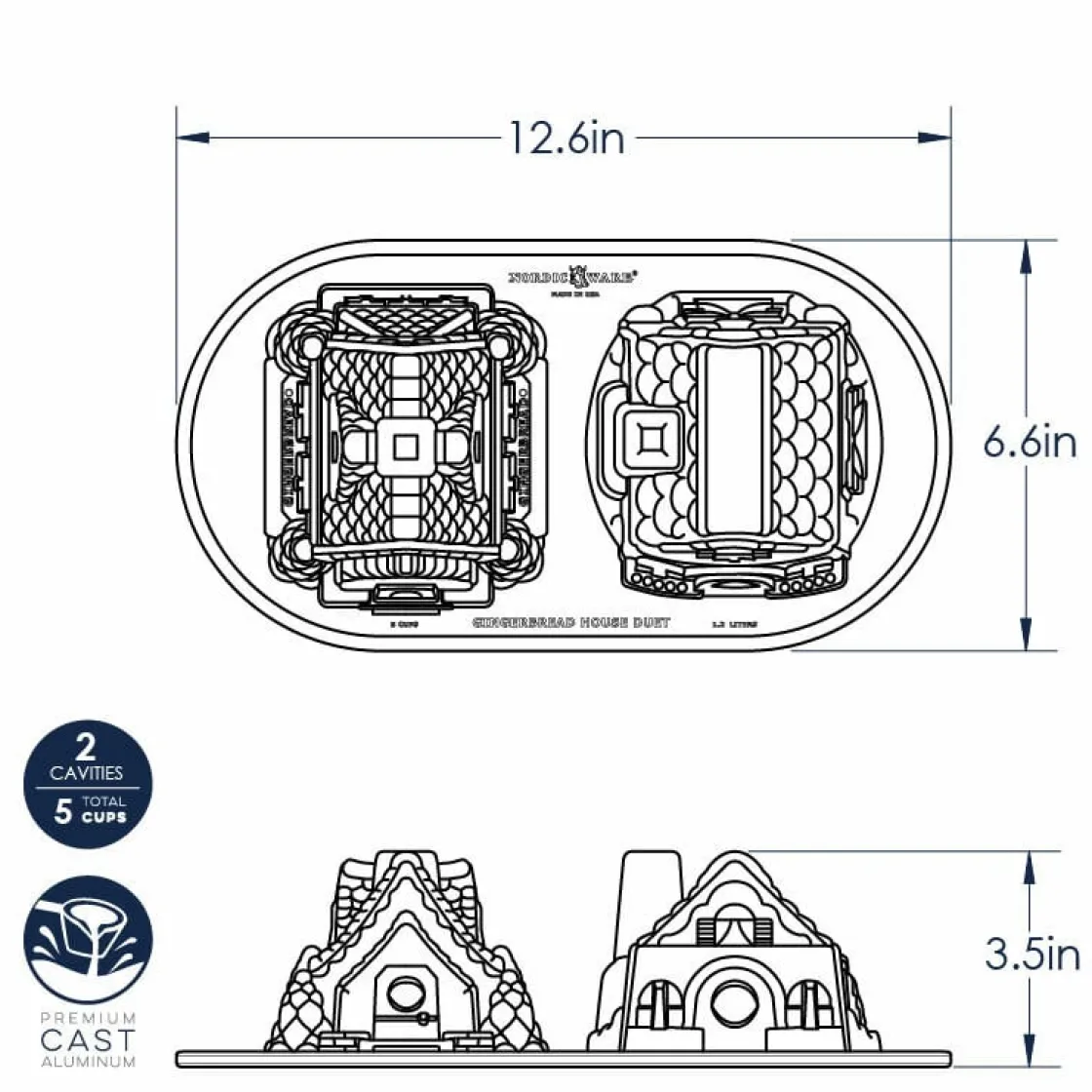 Nordic Ware Gingerbreadhuis Duet Bakvorm* Speciale Bakvormen