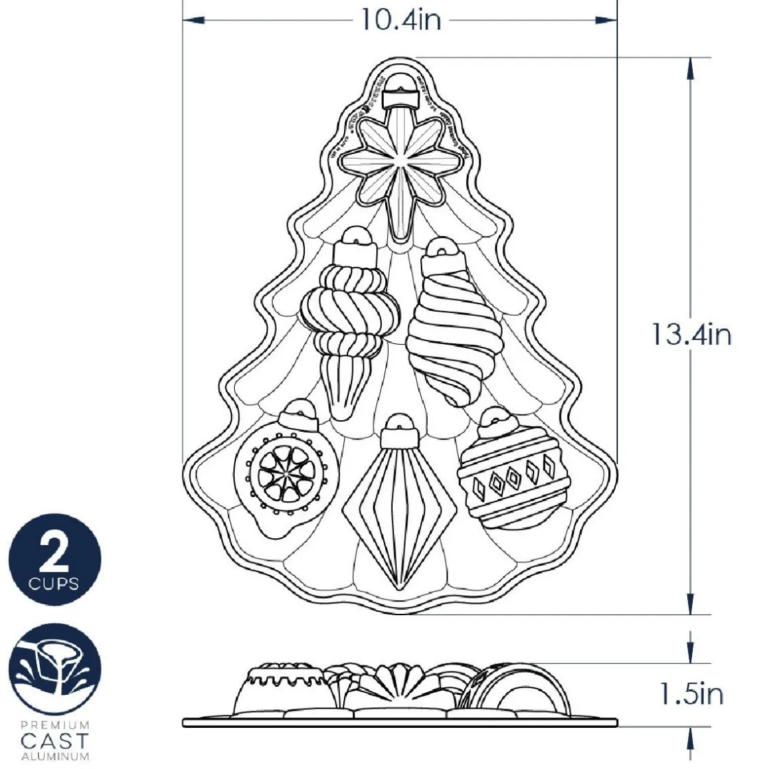 Nordic Ware Kerst Vintage Ornament Bakvorm* Speciale Bakvormen