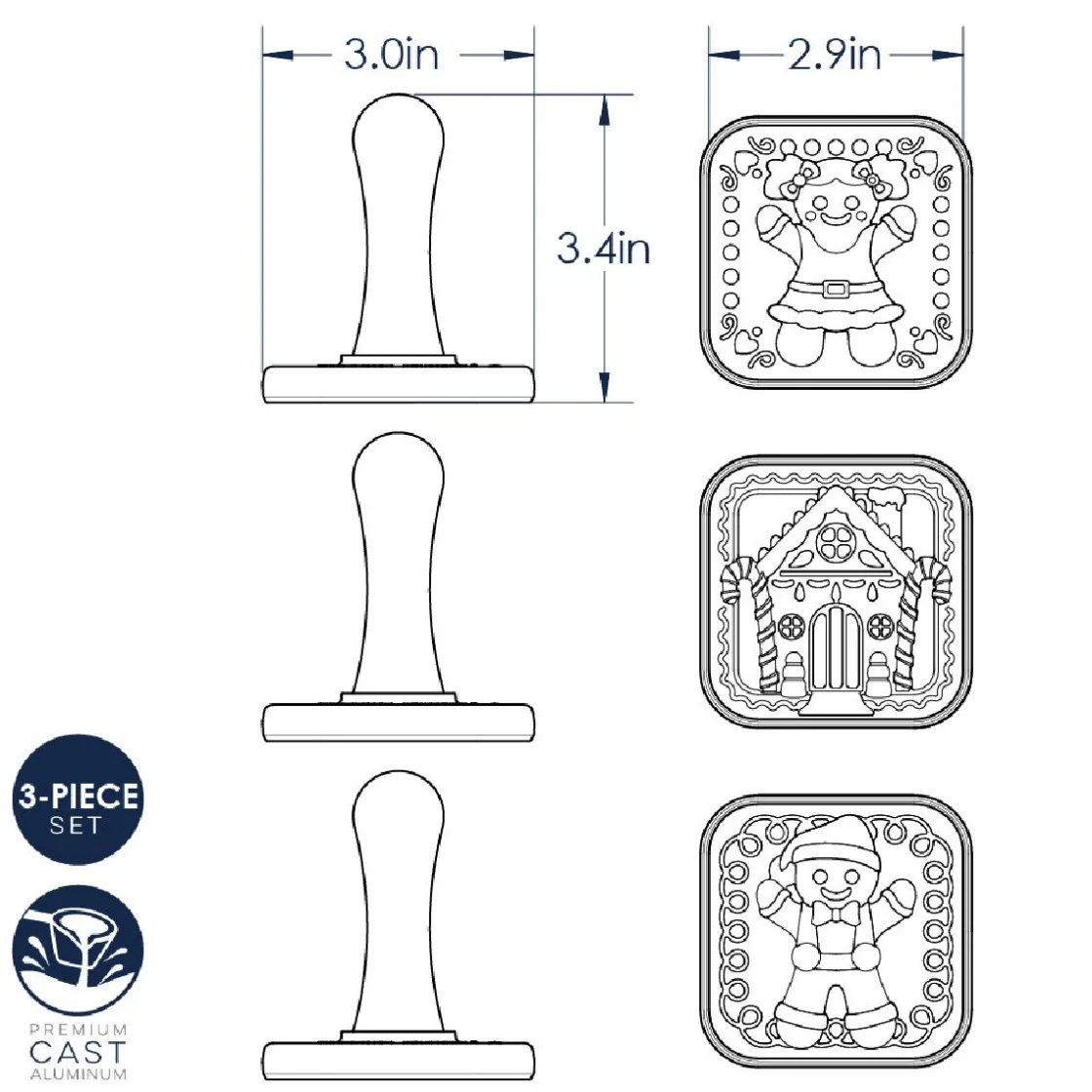 Nordic Ware Koekjesstempel Gingerbread Set/3* Figuur Stekers