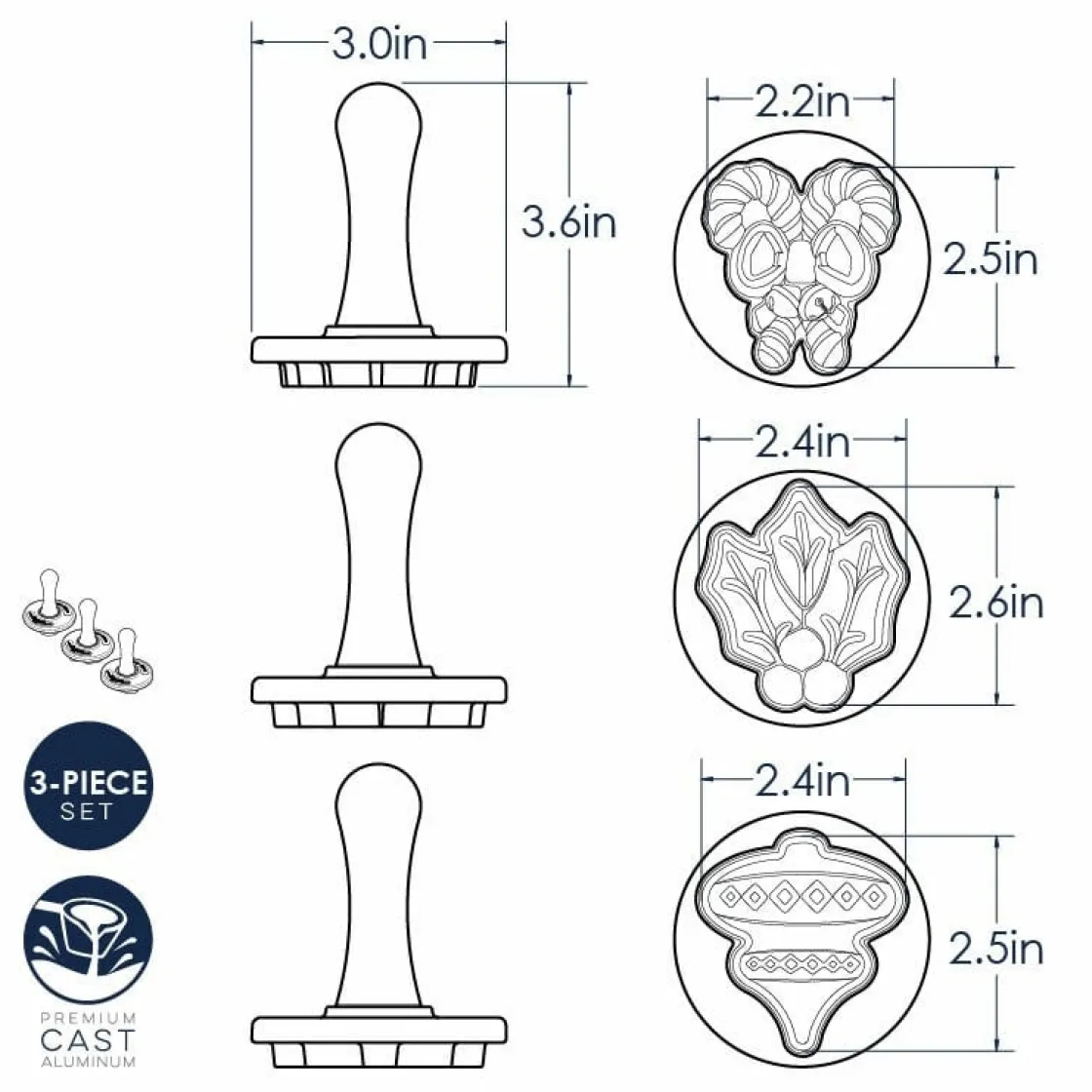 Nordic Ware Koekjesstempel Holiday Set/3* Figuur Stekers