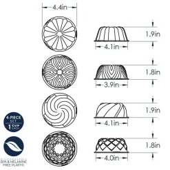 Nordic Ware Kunststof Mini Bundt Set/2* Speciale Bakvormen