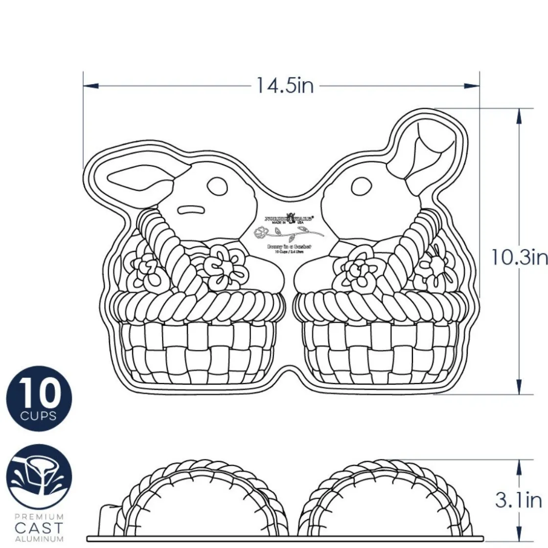 Nordic Ware Paashaas in Mandje Bakvorm* Speciale Bakvormen