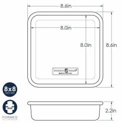 Nordic Ware Taartpan Vierkant 22x22x6cm* Vierkante Bakvormen