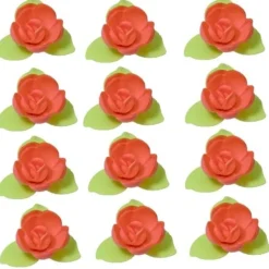 Overig Ouwel rozen met 3 groene blaadjes Rood, 81 stuks* Bloem Decoraties