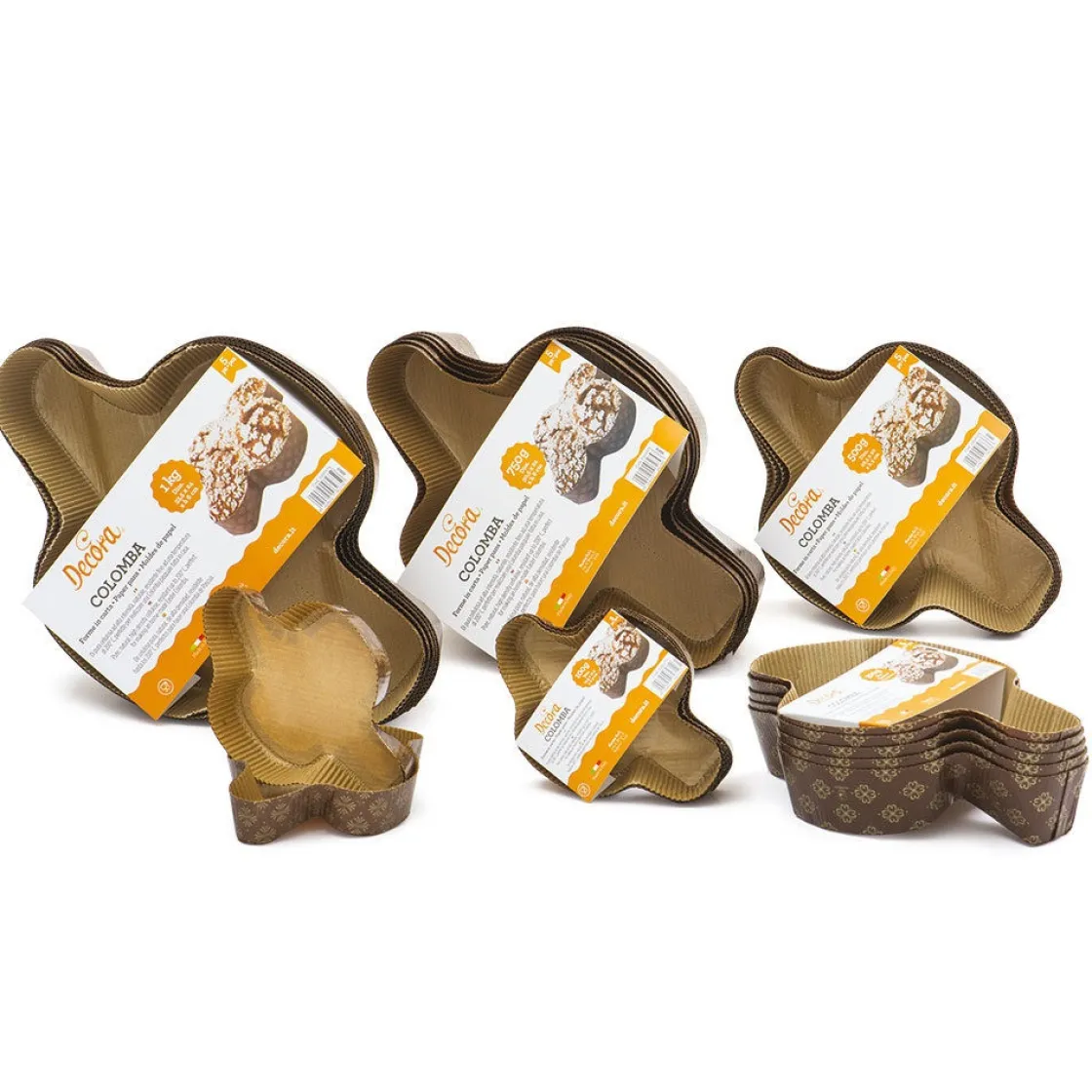Decora Panettone Bakvorm Colomba 750g 5 stuks* Bakvormen Papier